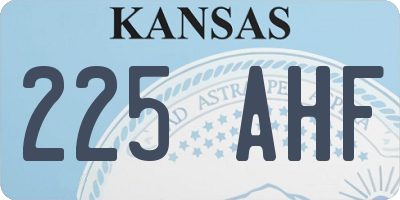 KS license plate 225AHF