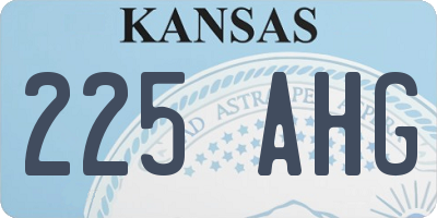 KS license plate 225AHG