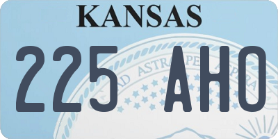 KS license plate 225AHO