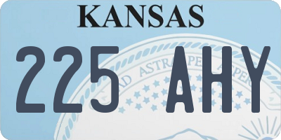 KS license plate 225AHY