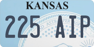 KS license plate 225AIP