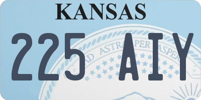 KS license plate 225AIY