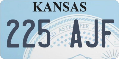 KS license plate 225AJF