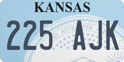 KS license plate 225AJK
