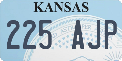 KS license plate 225AJP