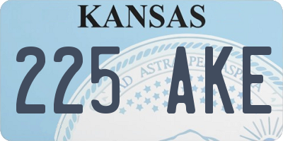 KS license plate 225AKE