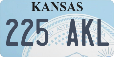 KS license plate 225AKL
