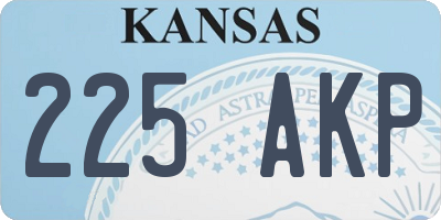 KS license plate 225AKP