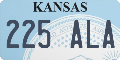 KS license plate 225ALA