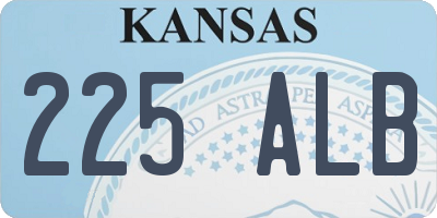 KS license plate 225ALB