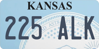 KS license plate 225ALK