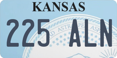 KS license plate 225ALN