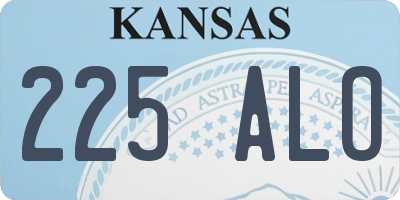 KS license plate 225ALO