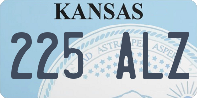 KS license plate 225ALZ