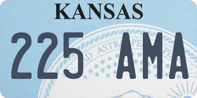 KS license plate 225AMA