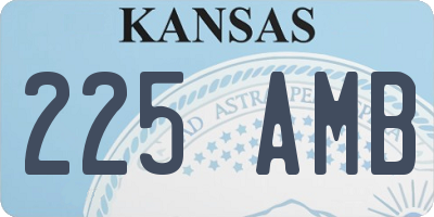 KS license plate 225AMB