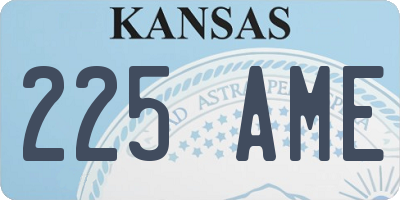 KS license plate 225AME