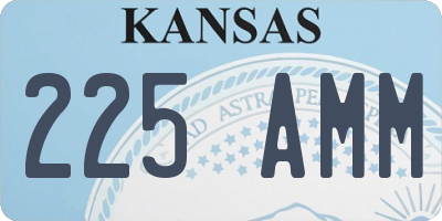 KS license plate 225AMM