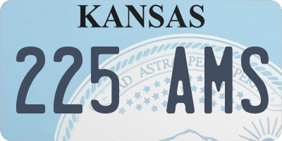 KS license plate 225AMS