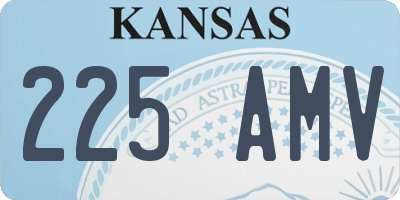 KS license plate 225AMV