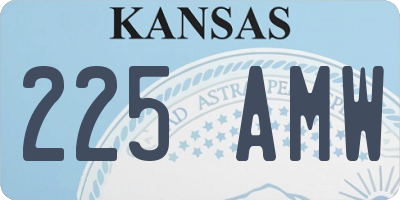 KS license plate 225AMW