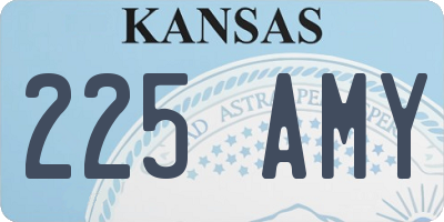 KS license plate 225AMY