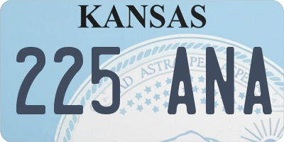 KS license plate 225ANA