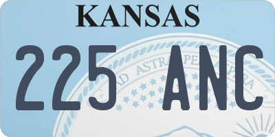 KS license plate 225ANC