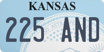 KS license plate 225AND