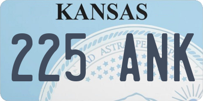 KS license plate 225ANK