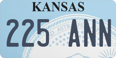 KS license plate 225ANN