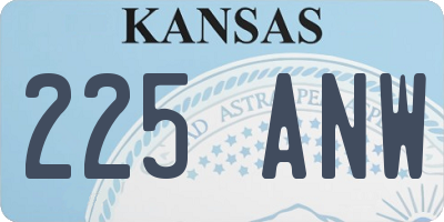 KS license plate 225ANW