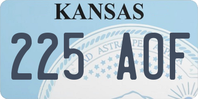 KS license plate 225AOF