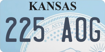 KS license plate 225AOG