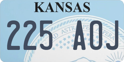 KS license plate 225AOJ
