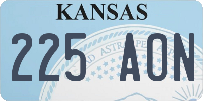 KS license plate 225AON