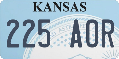 KS license plate 225AOR