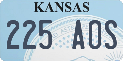 KS license plate 225AOS