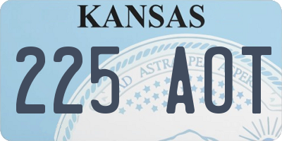 KS license plate 225AOT