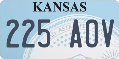 KS license plate 225AOV