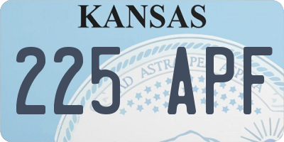KS license plate 225APF