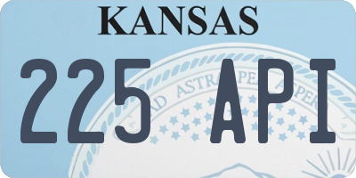 KS license plate 225API