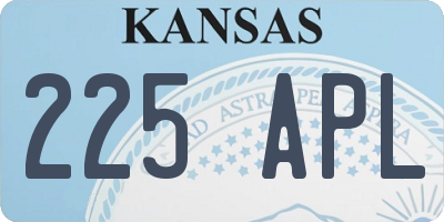KS license plate 225APL