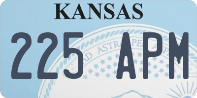 KS license plate 225APM