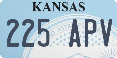 KS license plate 225APV