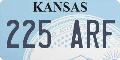 KS license plate 225ARF