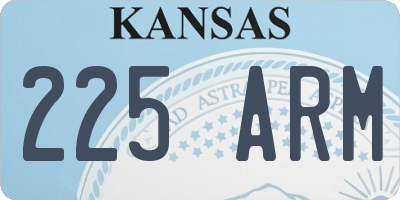 KS license plate 225ARM