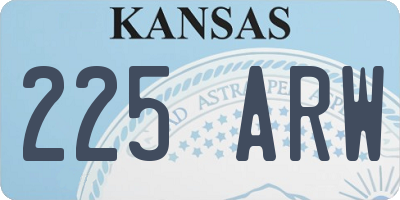KS license plate 225ARW