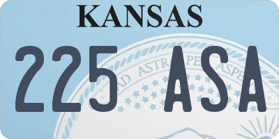 KS license plate 225ASA