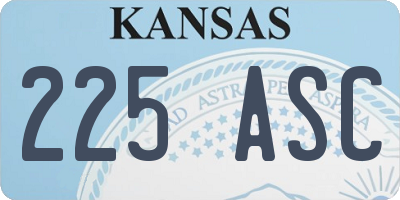 KS license plate 225ASC